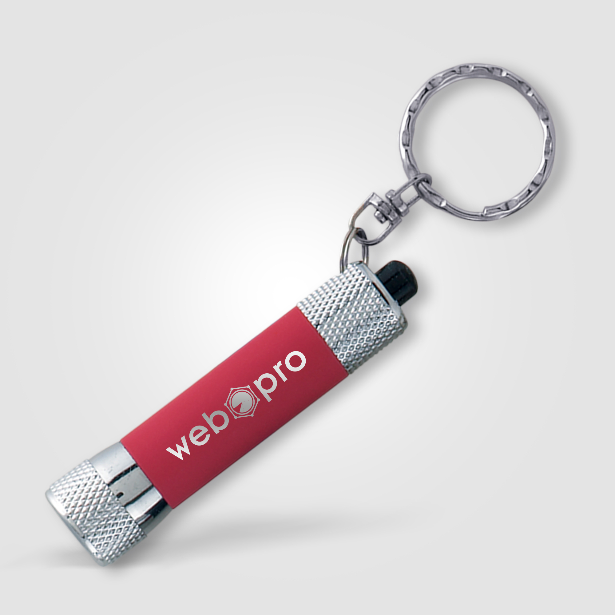Mini lampe porte-clés publicitaire McQueen Soft Touch Rouge 200C
